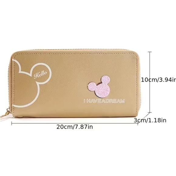 Minnie Mickey Mouse Wristlet Clutch Convertible Wallet Black - Picture 10 of 16